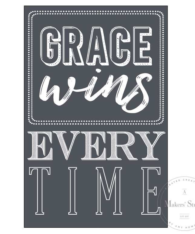 Grace Wins - Mesh Stencil 5.5x8.5