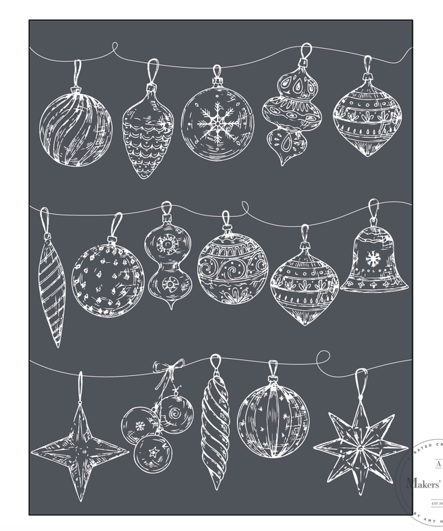 Hang the Ornaments - Mesh Stencil 8.5x11