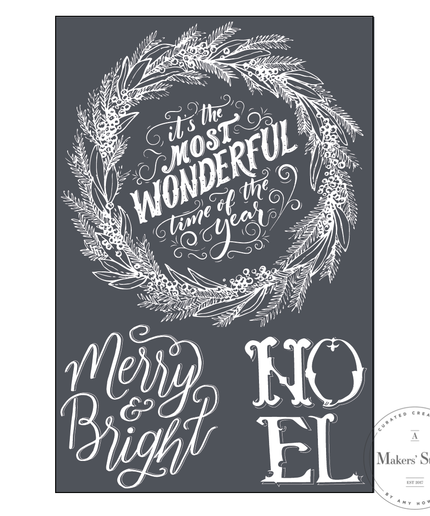 Merry and Bright - Mesh Stencil 12x18