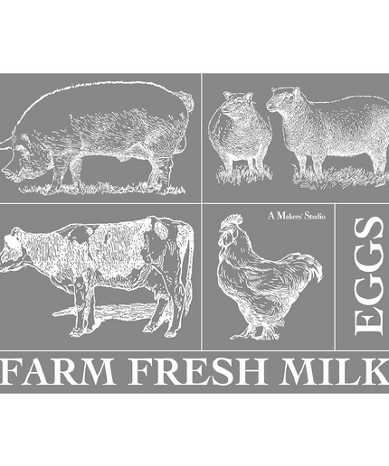 Farm Animals - Mesh Stencil 8.5 x 11