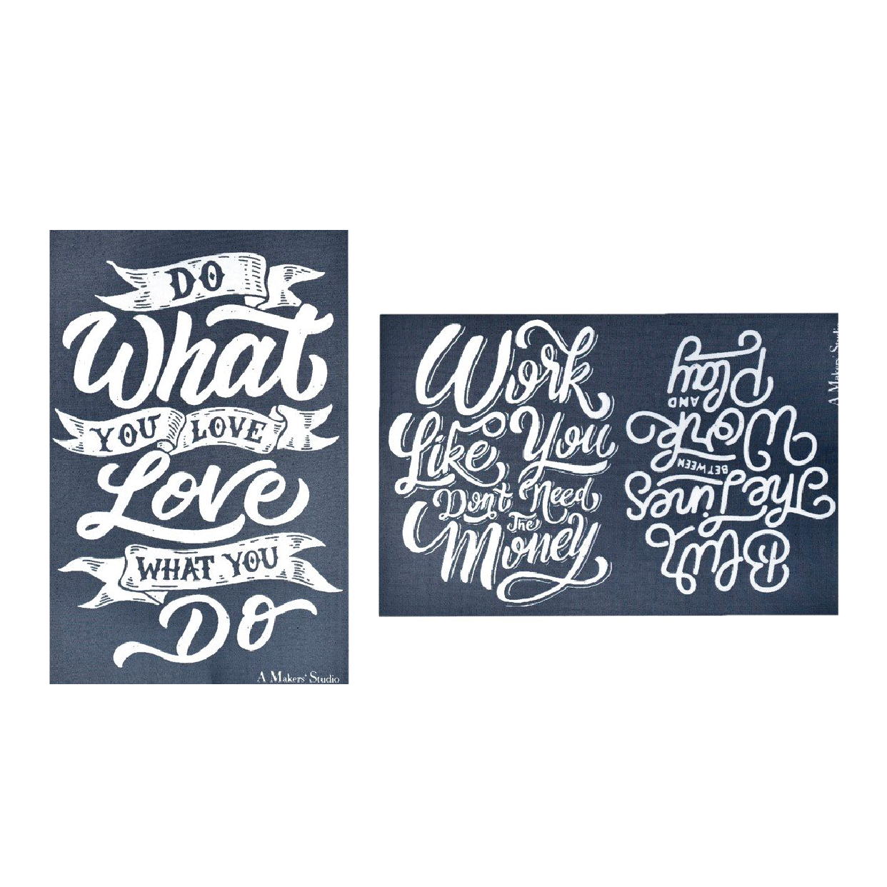 A Makers’ Studio Tri Mesh Adhesive Stencil - 2 Pack "Do What You Love", Reusable Craft Stencil